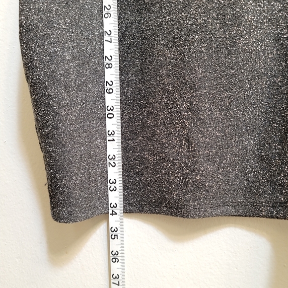 Express Silver Metallic Long Sleeve Dress in 6 - Picture 16 of 16
